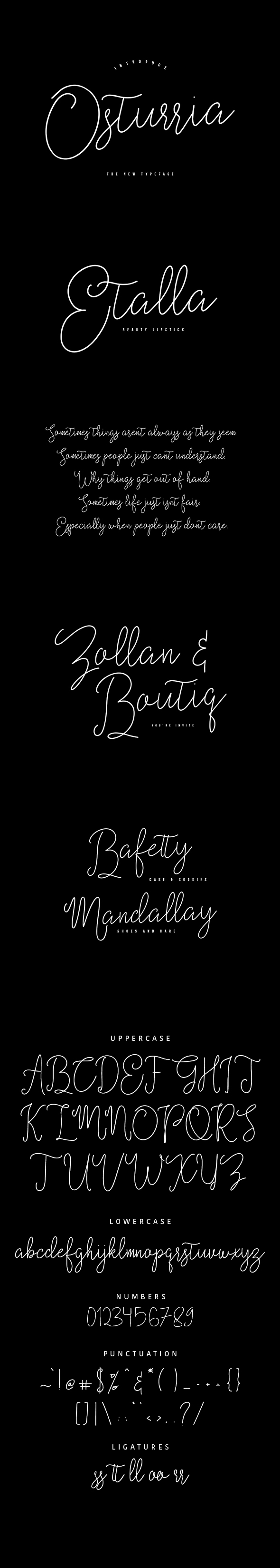 Osturria Typeface - Calligraphy Script