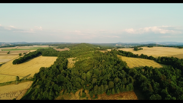 Aerial View Sunrise, Sunset Over of Forest alt