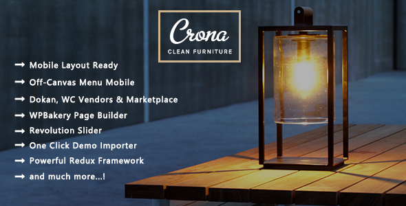 Crona - Clean Minimalist Furniture Responsive WooCommerce WordPress Theme Free Download