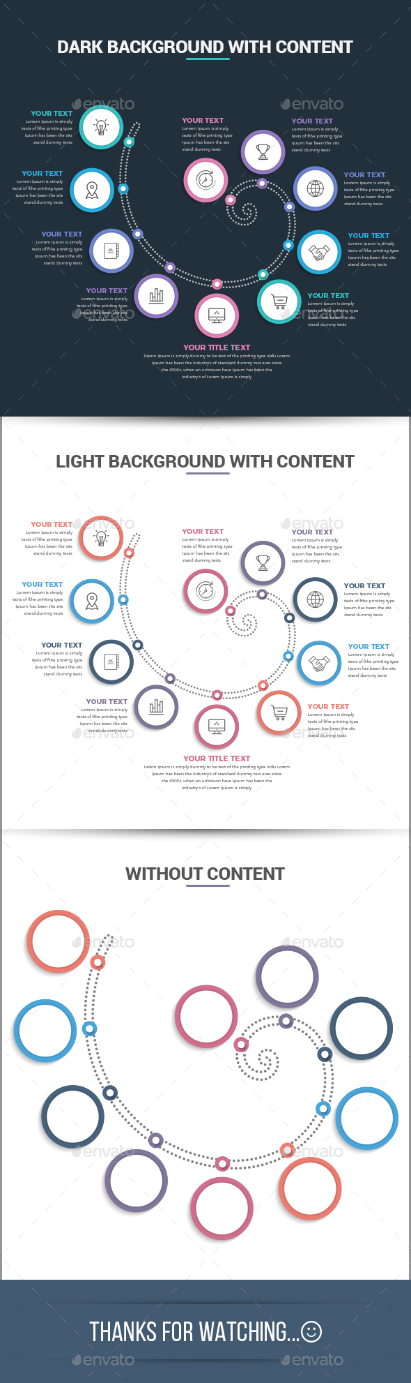 Modern Spiral Infographics Template - Infographics