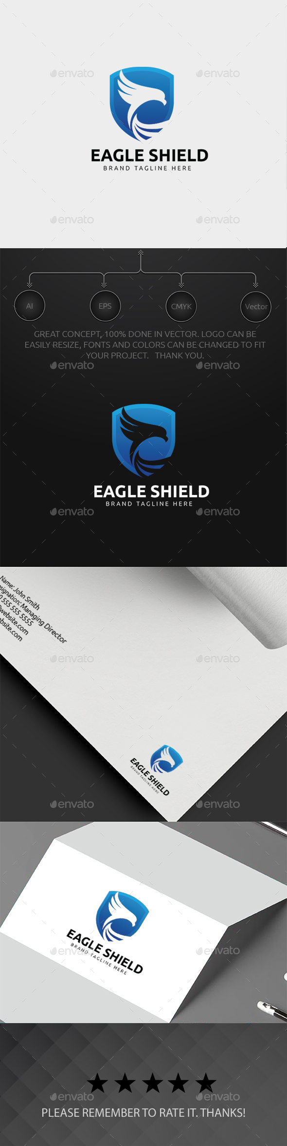Eagle Shield Logo - Animals Logo Templates