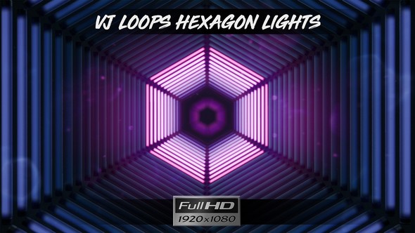 VJ Loops Neon Hexagon Lights
