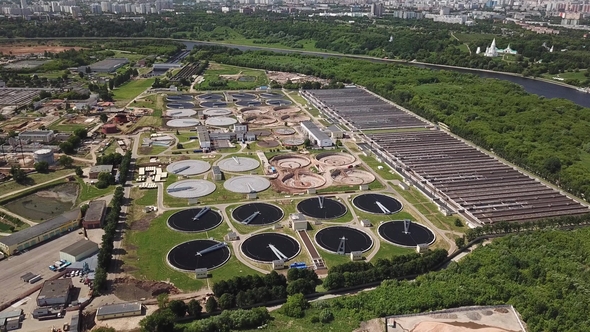 Aerial View of Water Treatment Plant. by GoldenEarring | VideoHive