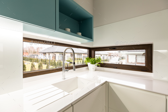 Sink and window Sink and window