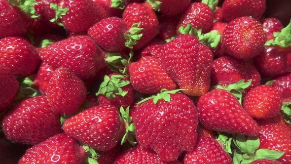 Strawberry in a Metal Container on a Table