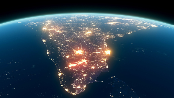 4K Earth Night Close Up High Detail India, Motion Graphics | VideoHive