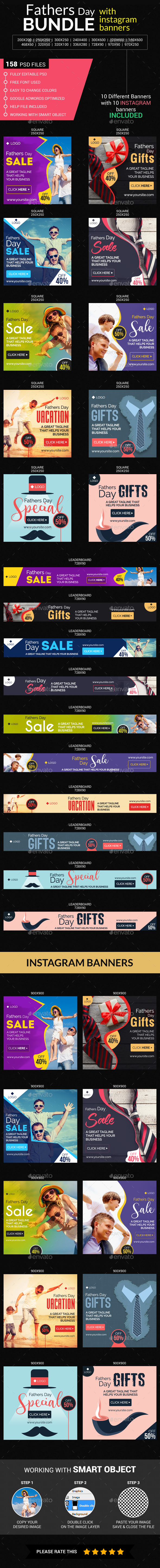 Fathers Day Big Bundle - Banners & Ads Web Elements