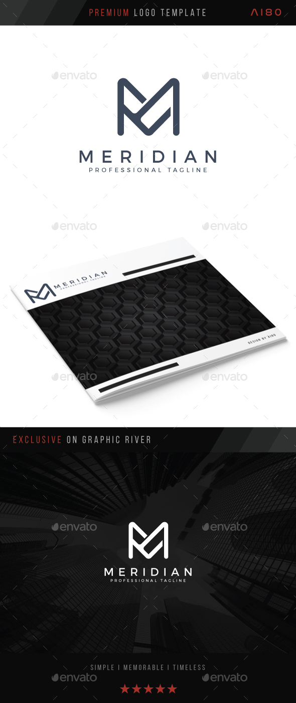 Letter M - Meridian Logo - Letters Logo Templates