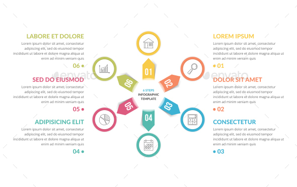 Circle Infographics with Six Elements - Infographics