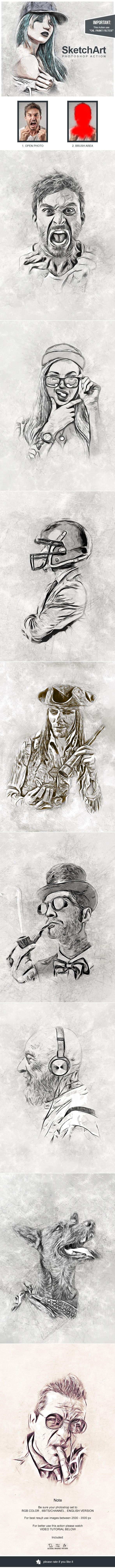 SketchArt - Photoshop Action - Photo Effects Actions