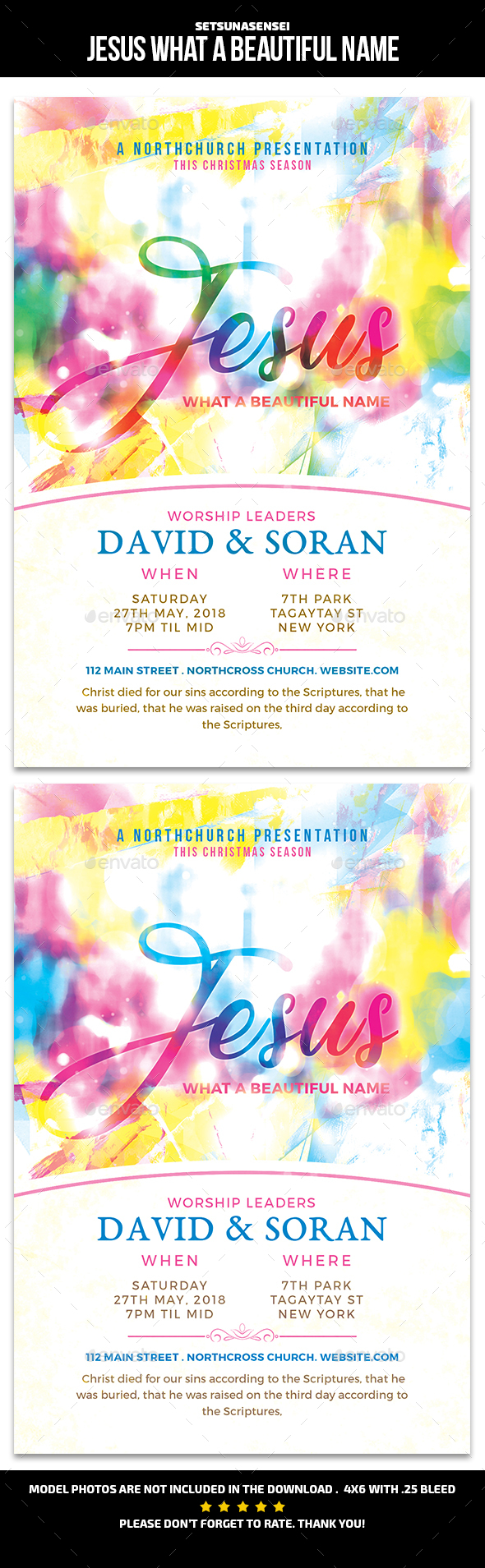 Jesus What a Beautiful Name Church Flyer - Church Flyers