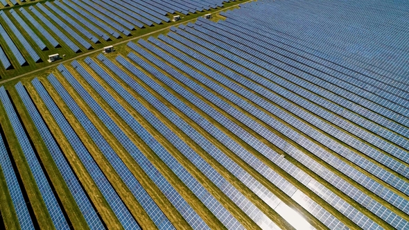 Areal Flight Over Solar Panels alt