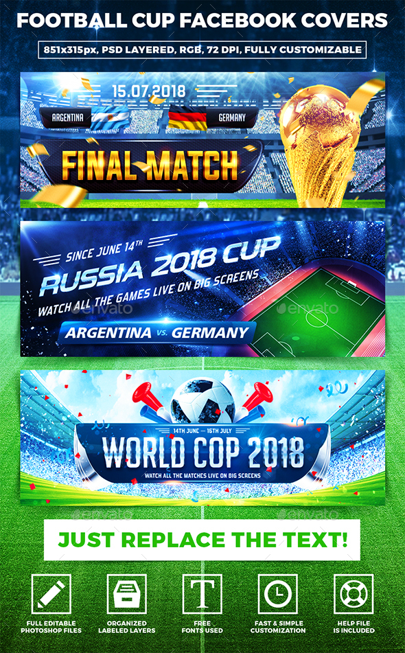 Football Cup Facebook Covers - Banners & Ads Web Elements