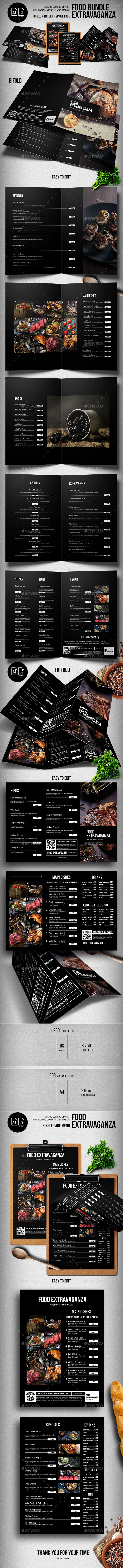Multipurpose Extravaganza Food Menu Big Bundle - Food Menus Print Templates