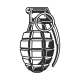 Hand Grenade In Black White Colour, Vectors 