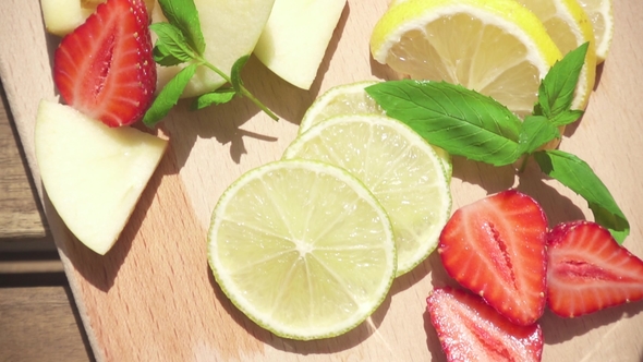 A Refreshing Fruit Drink Is Poured Into a Glass