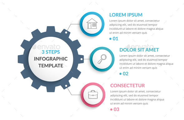 Infographic Template with Gear - Infographics
