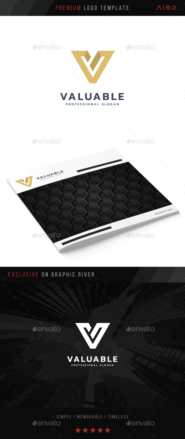 Letter V - Valuable Logo - Letters Logo Templates