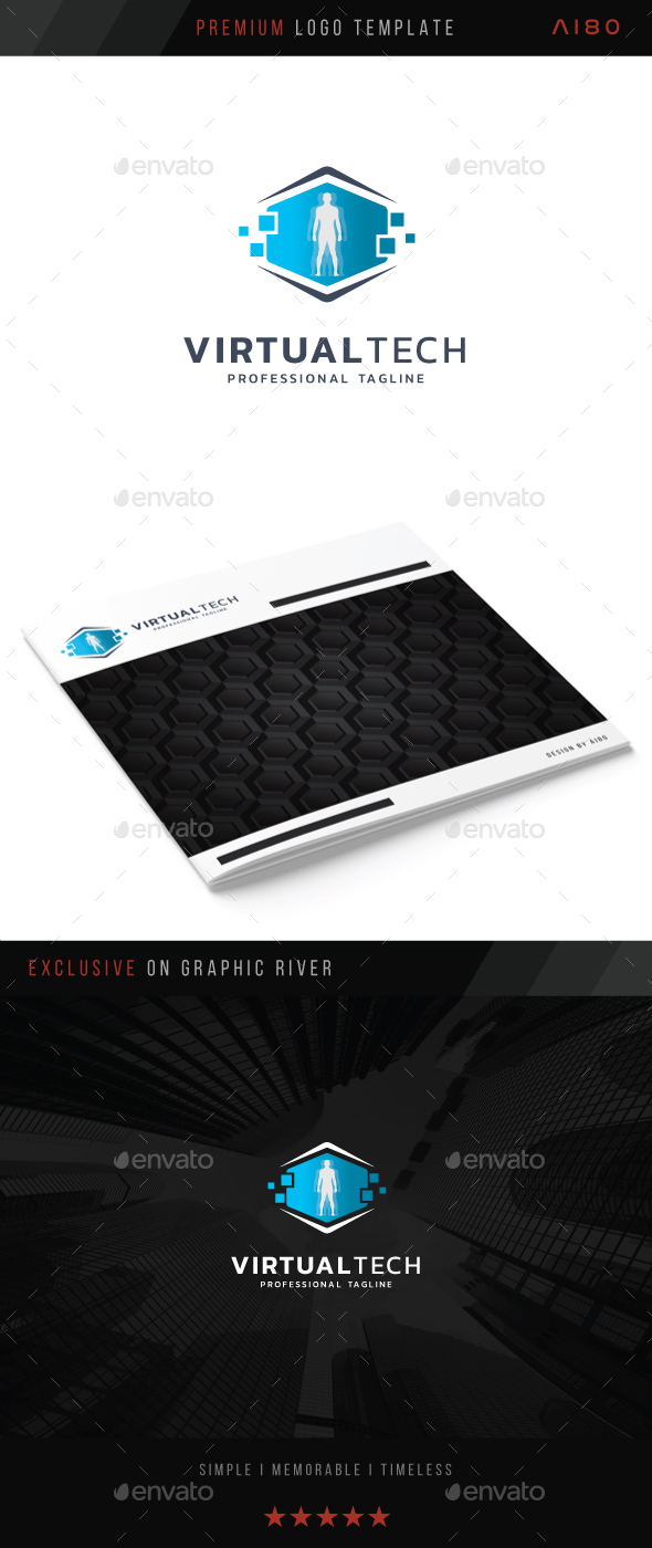 Virtual Tech Logo - Abstract Logo Templates