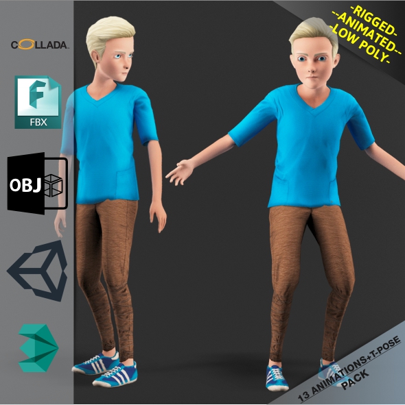 Cartoon boy Motion - 3Docean 21297451