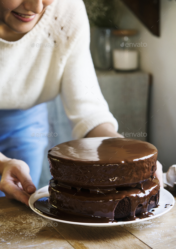 Chocolate Fudge Cake Photography Recipe Idea