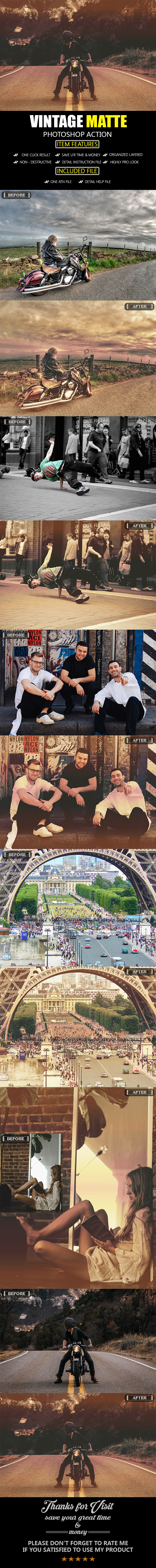 Vintage Matte Photoshop Action - Photo Effects Actions