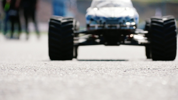Radio Controlled Car Rides Forward and Comes Back, Stock Footage ...