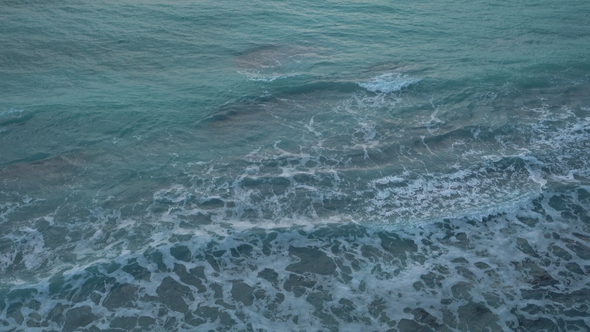 Aerial View on a Water Waves, Ocean.