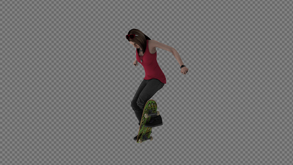 Woman Skateboarding Fancy Show And Freestyling Pack 3In 1
