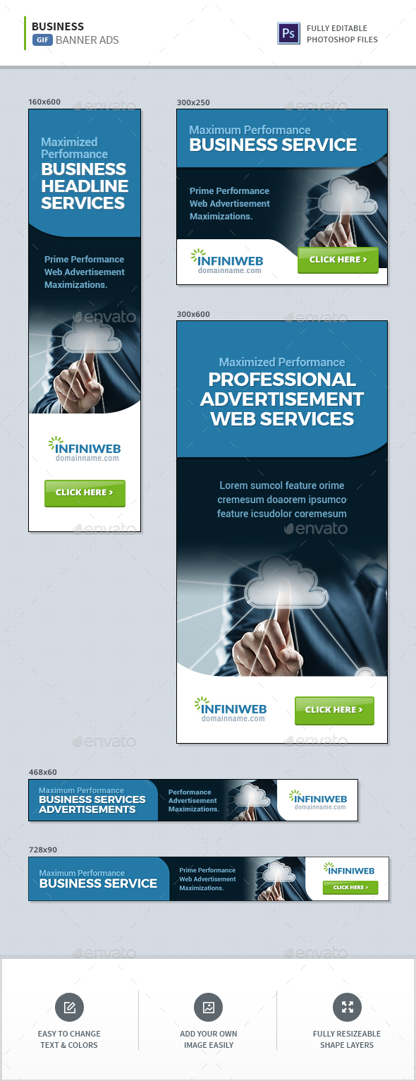 Business GIF Banners - Banners & Ads Web Elements