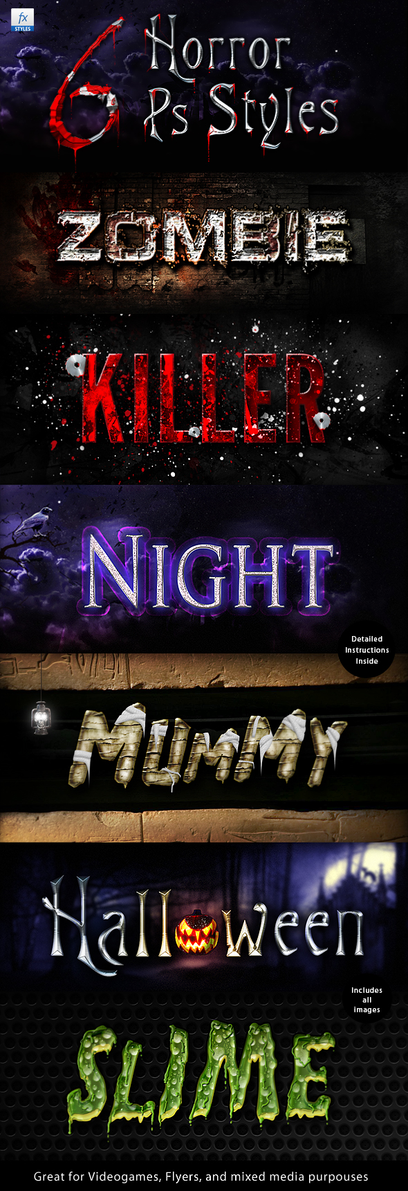 Horror Halloween Creepy Layer Styles Text Effects - Text Effects Styles