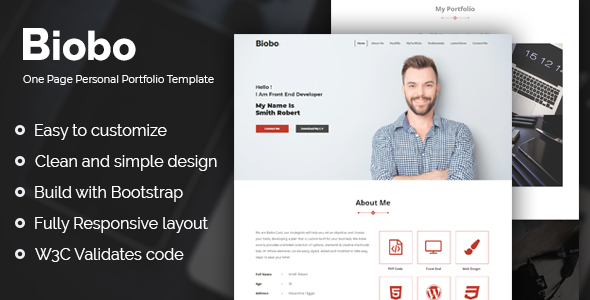 Awesome Biobo - Responsive One Page Personal Portfolio Template