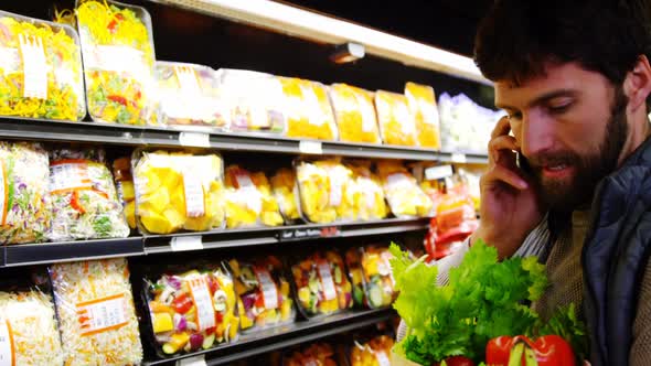 Man talking on mobile phone alt