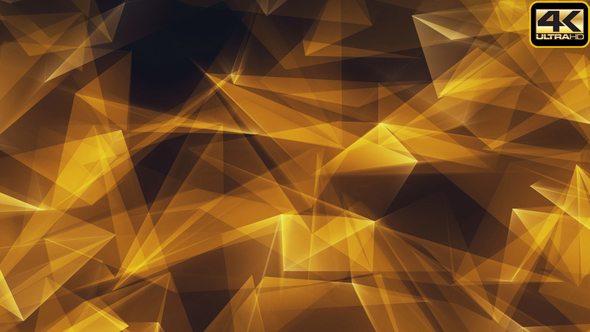 Gold Triangles Glowing Edges Background Loop