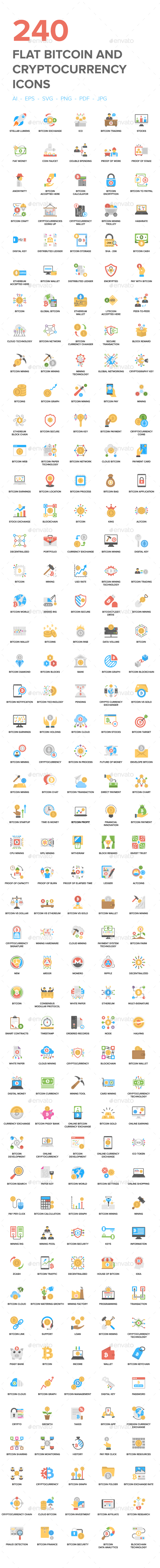 240 Bitcoin and Cryptocurrency Icon - Icons