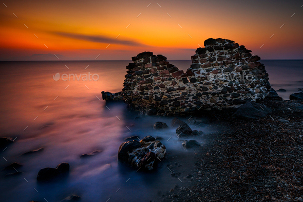 Beautiful sunset seaview - Stock Photo - Images