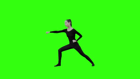 Girl Power Training Marshal Art with Green Screen alt