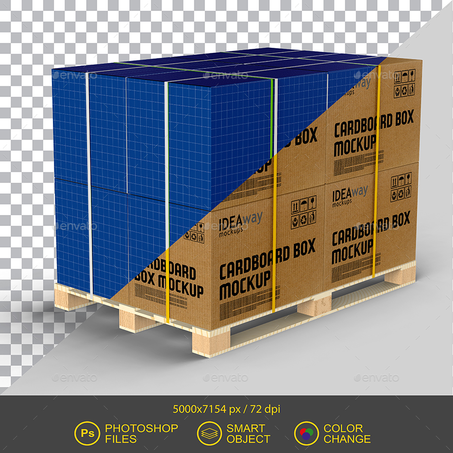 Download Cardboard Box Pallet Mockup By Idaeway Graphicriver