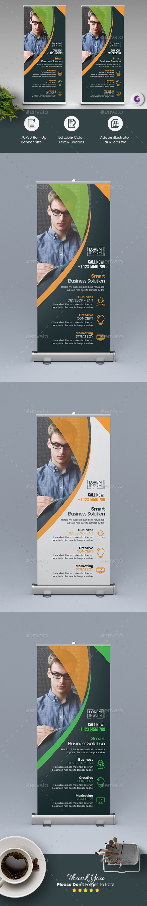 Corporate Roll-Up Banner Template - Signage Print Templates