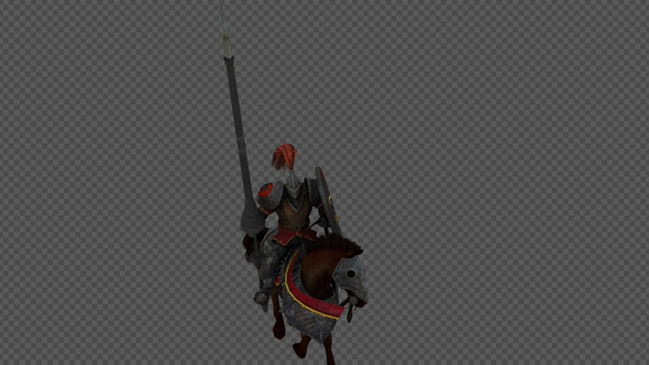 Knight Holds A Spear On His Horse And Idle Pack 4In1