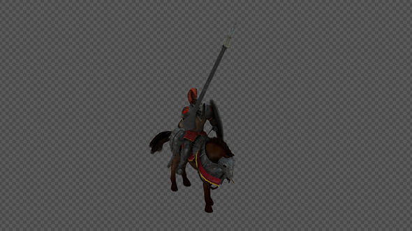 Knight Holds A Spear On His Horse And LiftsHis Forefinger Pack 4In1