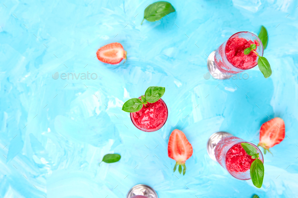Summer refreshing strawberry granita - Stock Photo - Images