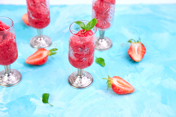 Summer refreshing strawberry granita - Stock Photo - Images