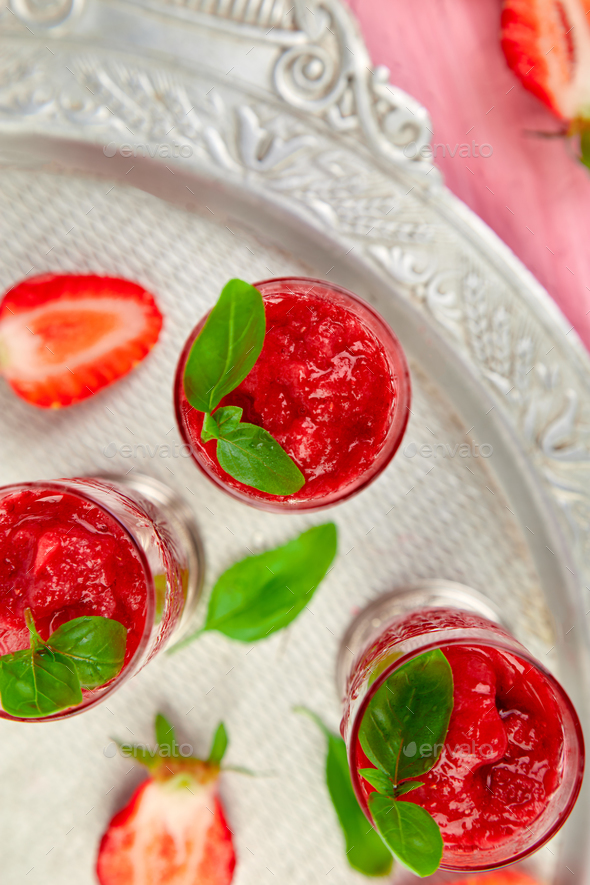Summer refreshing strawberry granita - Stock Photo - Images