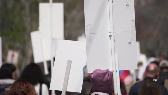 Feminists march Demonstration sign. Women rights. Feminism protest walk. Symbol. Political protest. alt