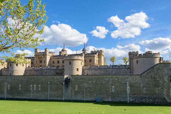 Tower of London on a sunny day - Stock Photo - Images