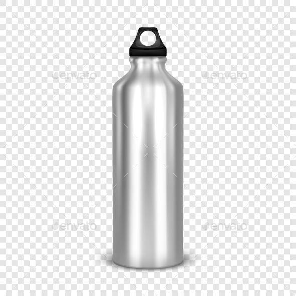 Vector Realistic Empty Glossy Metal Water - Man-made Objects Objects