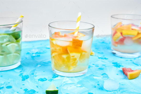 Healthy Detox citrus water or lemonade. - Stock Photo - Images