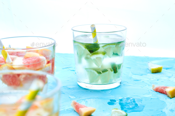 Healthy Detox citrus water or lemonade. - Stock Photo - Images