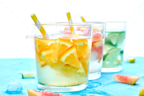 Healthy Detox citrus water or lemonade. - Stock Photo - Images